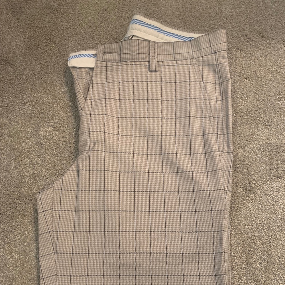 NWOT Men's FootJoy Golf Pants - 33x32 - Tan / Navy Plaid